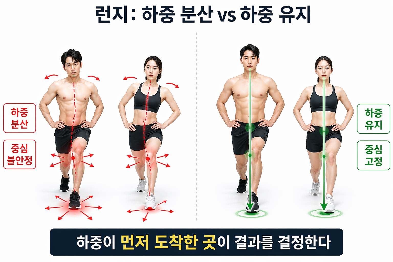 &ldquo;런지: 하중 분산 vs 하중 유지&rdquo;