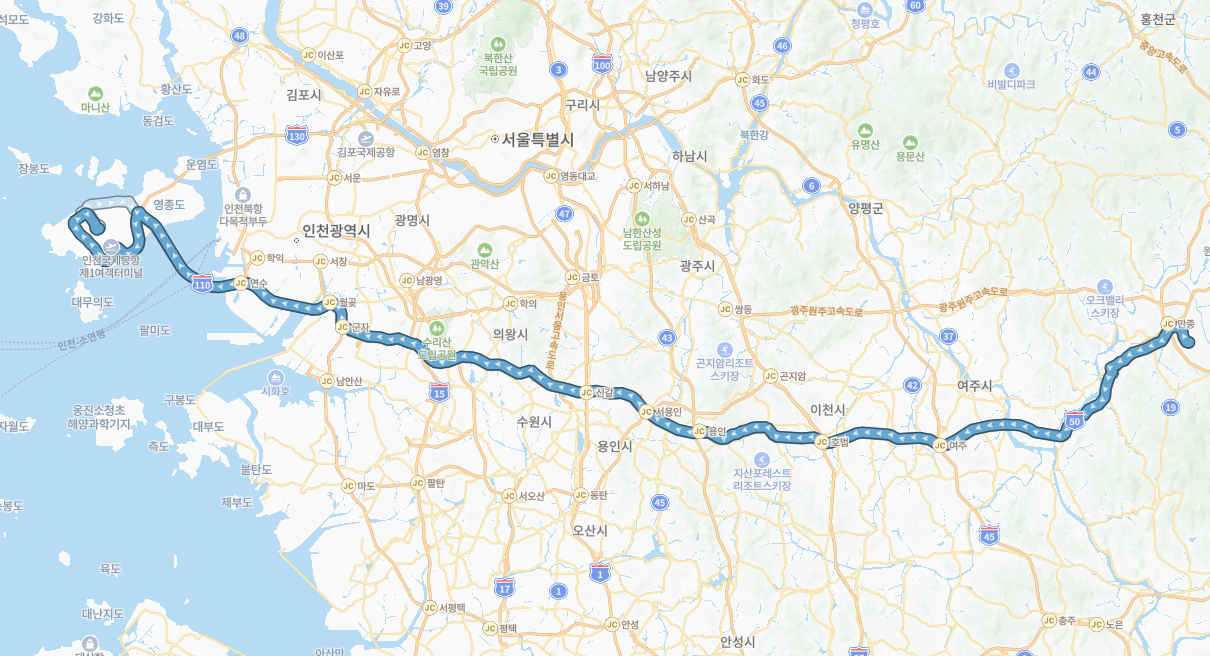 원주-인천-9203-1번-버스-노선-지도