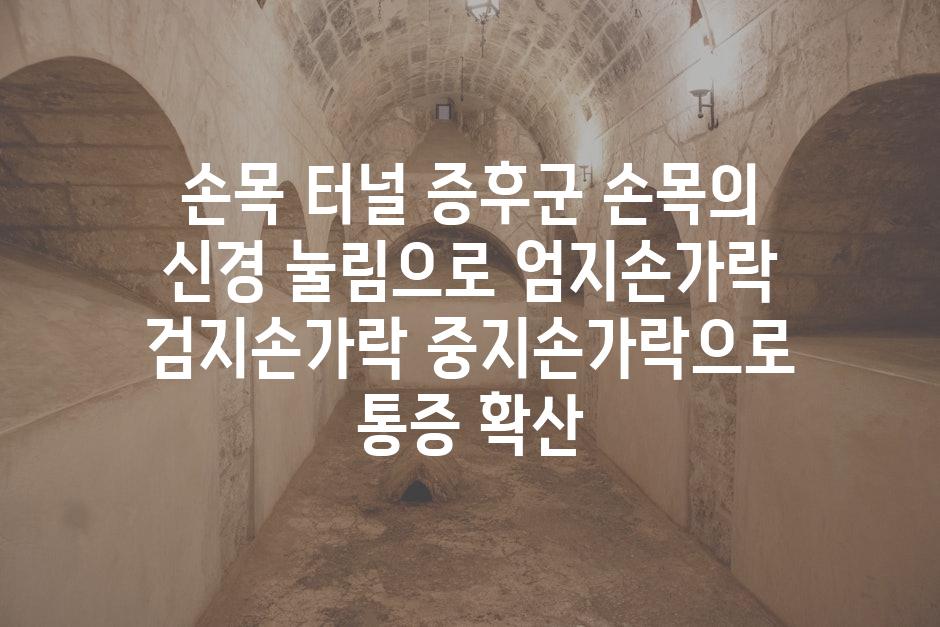 손목 터널 증후군 손목의 신경 눌림으로 엄지손가락 검지손가락 중지손가락으로 통증 확산