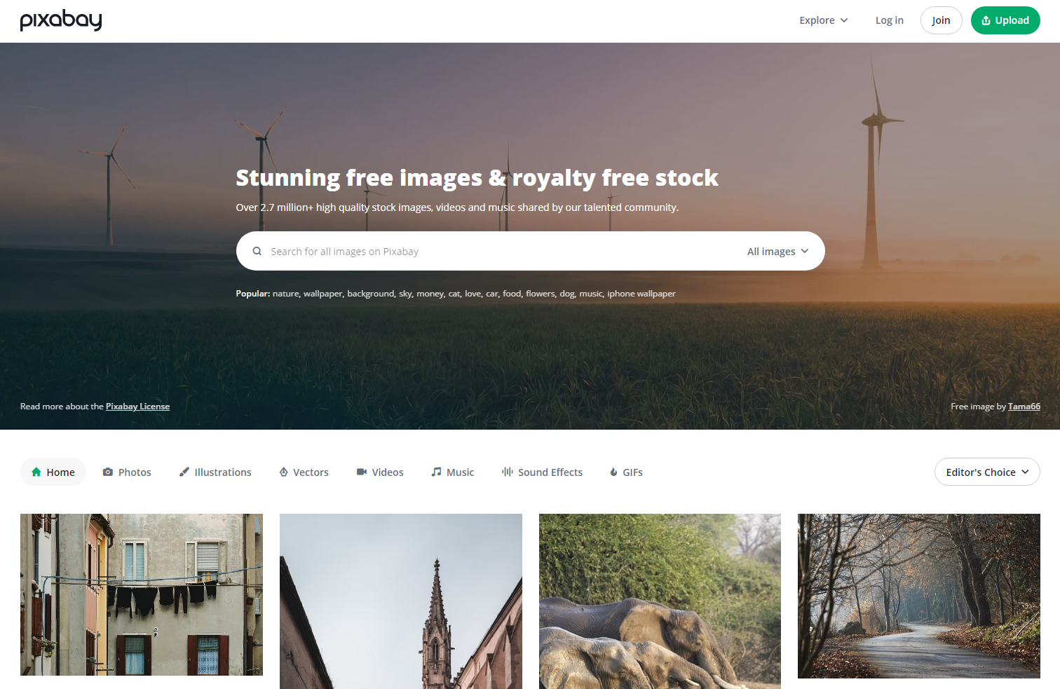 Pixabay 사이트 캡쳐화면