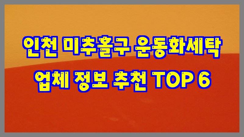 인천 미추홀구 운동화세탁