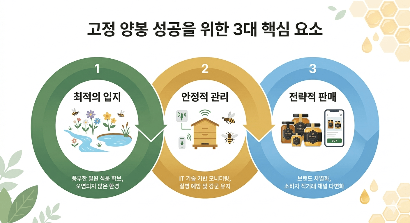 고정 양봉 성공을 위한 핵심요소 인폭그래픽