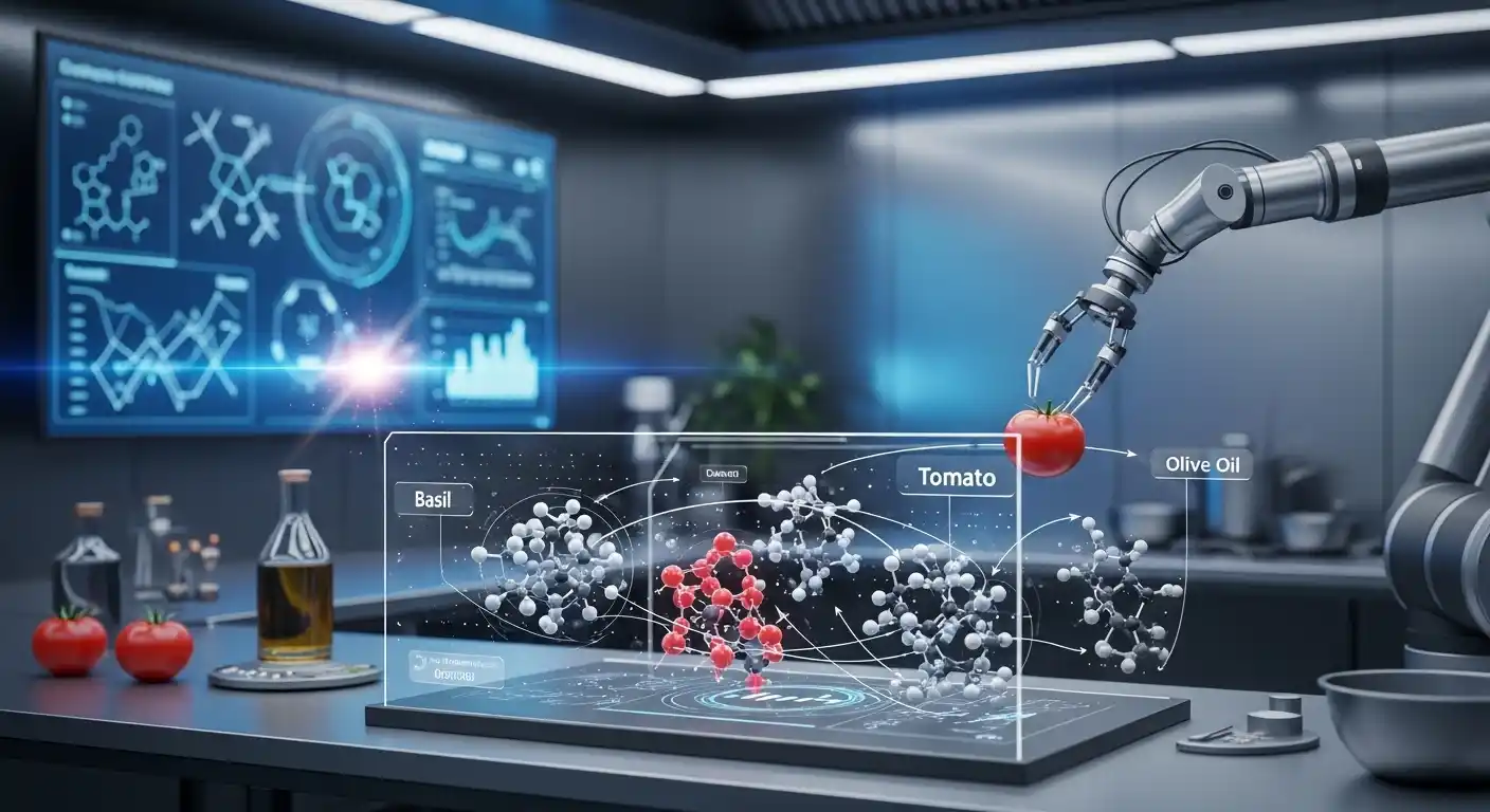 <img src="ai_analyzing_molecular_flavor_pairing_in_cooking.webp" alt="AI가 재료의 분자 구조를 분석해 요리 조합을 해석하는 장면을 표현한 이미지 입니다">