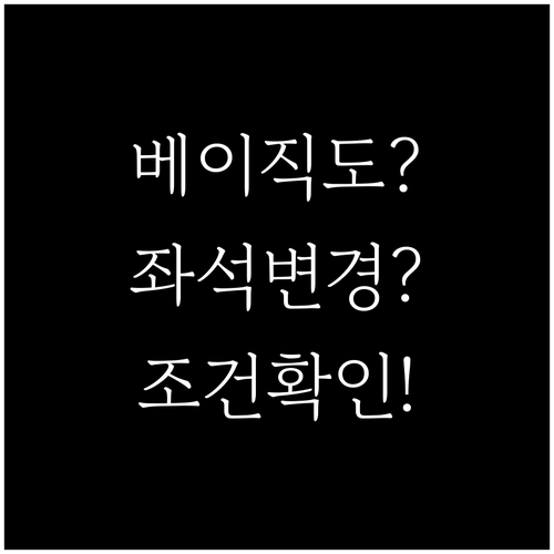 베이직 이코노미도 좌석 변경 가능할까..