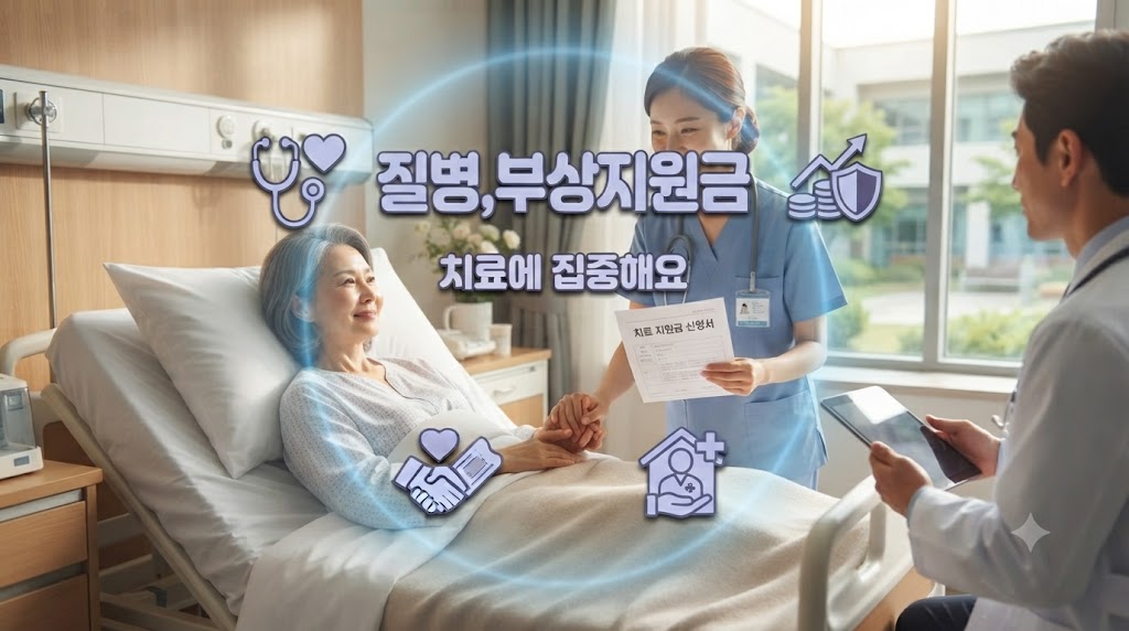 병원에서 치료에 집중하고 있는 환자의 모습