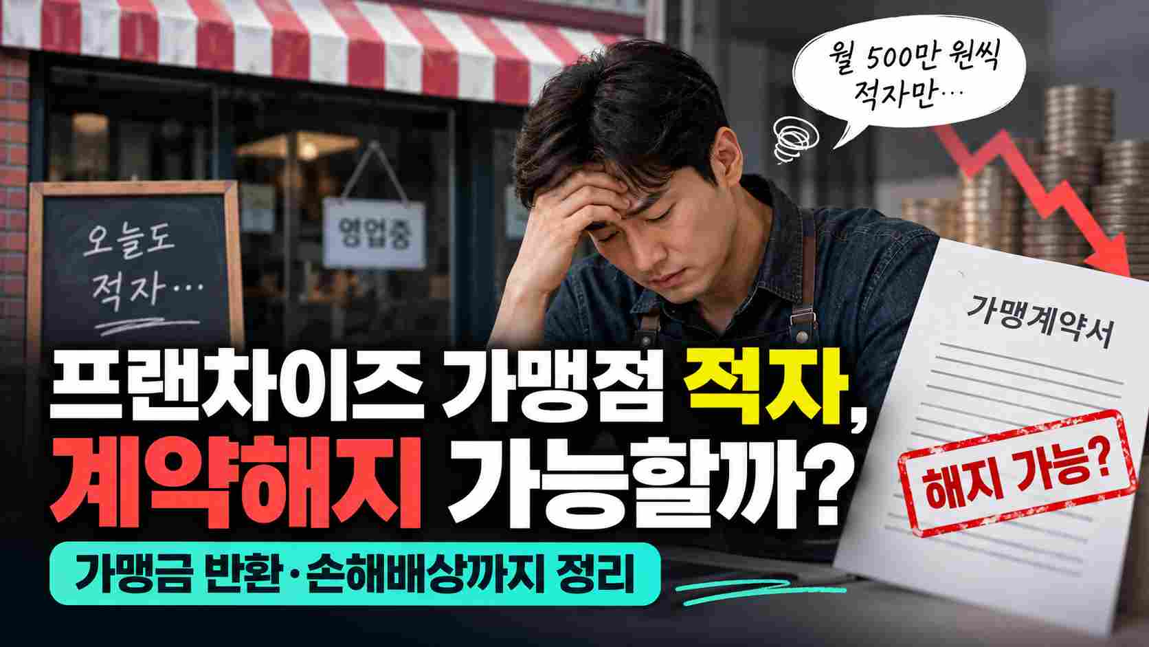 프랜차이즈 가맹점 적자, 계약해지 가능할까?