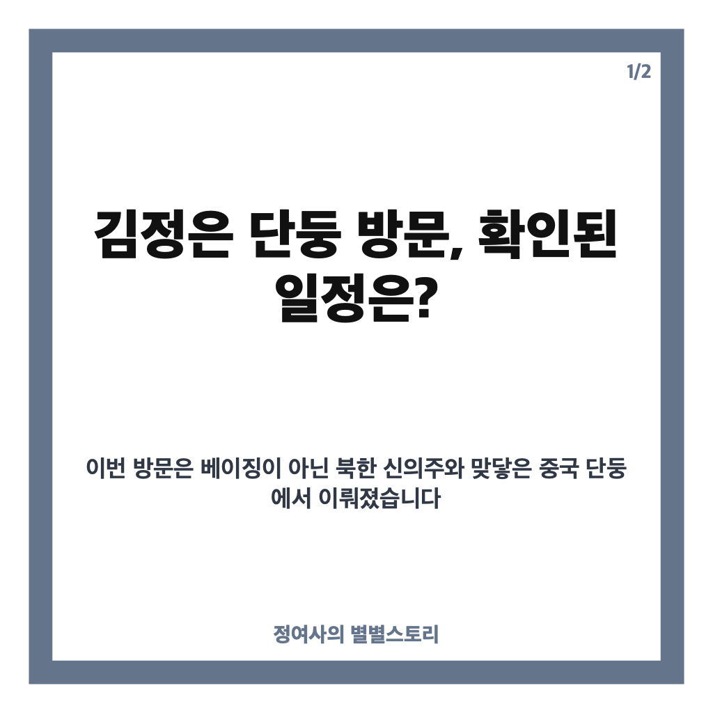 김정은 단둥 방문, 신압록강대교 건너 왕후닝 만나 당일 귀국 카드뉴스 1