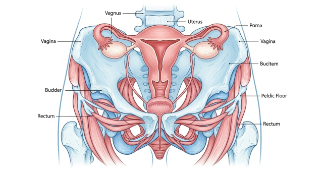 빈뇨원인 여성 자궁과 방광 골반저 구조