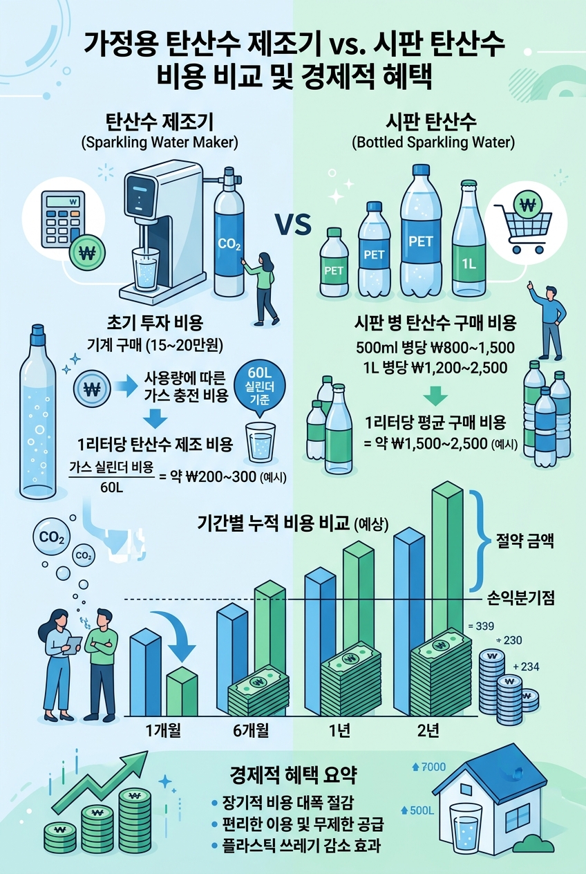 탄산수 제조기 추천 전기 수동 방식 비교