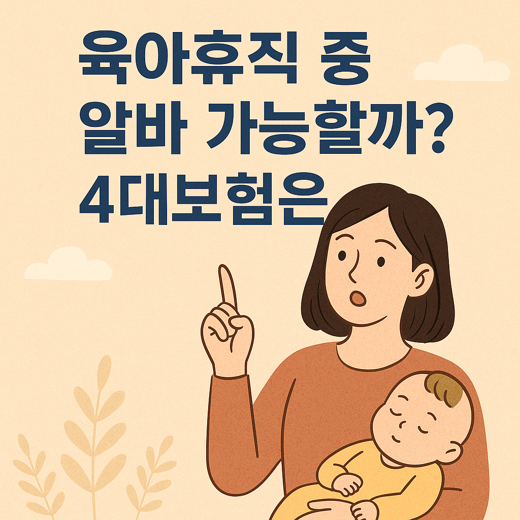 육아휴직 중 아르바이트 가능? 4대보험 및 허용·제한 행위 총정리