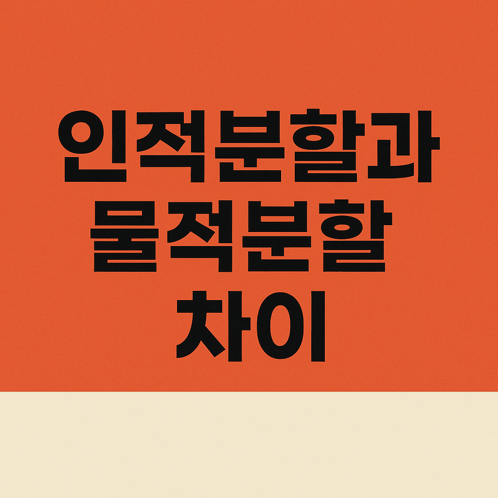 인적분할과 물적분할 차이