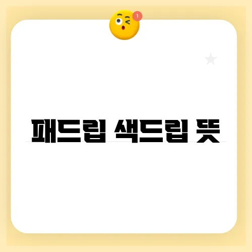 패드립 색드립 뜻