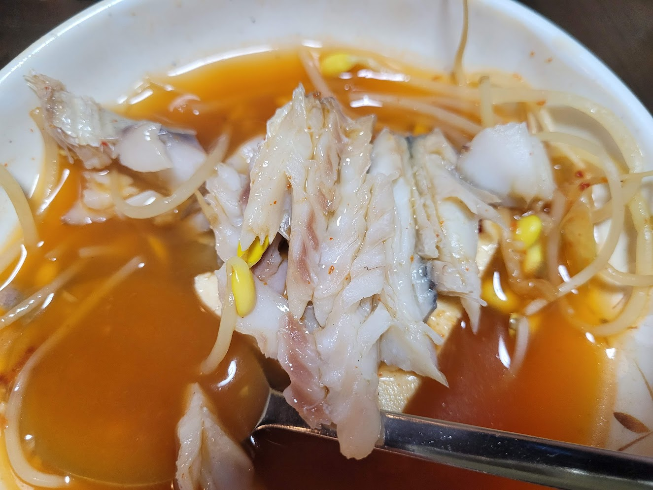 통태살과 동태탕의 국물.