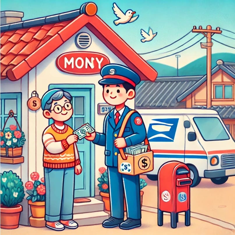 우체국-현금배달하는-모습