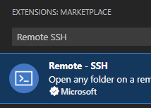 Remote SSH 확장팩 선택