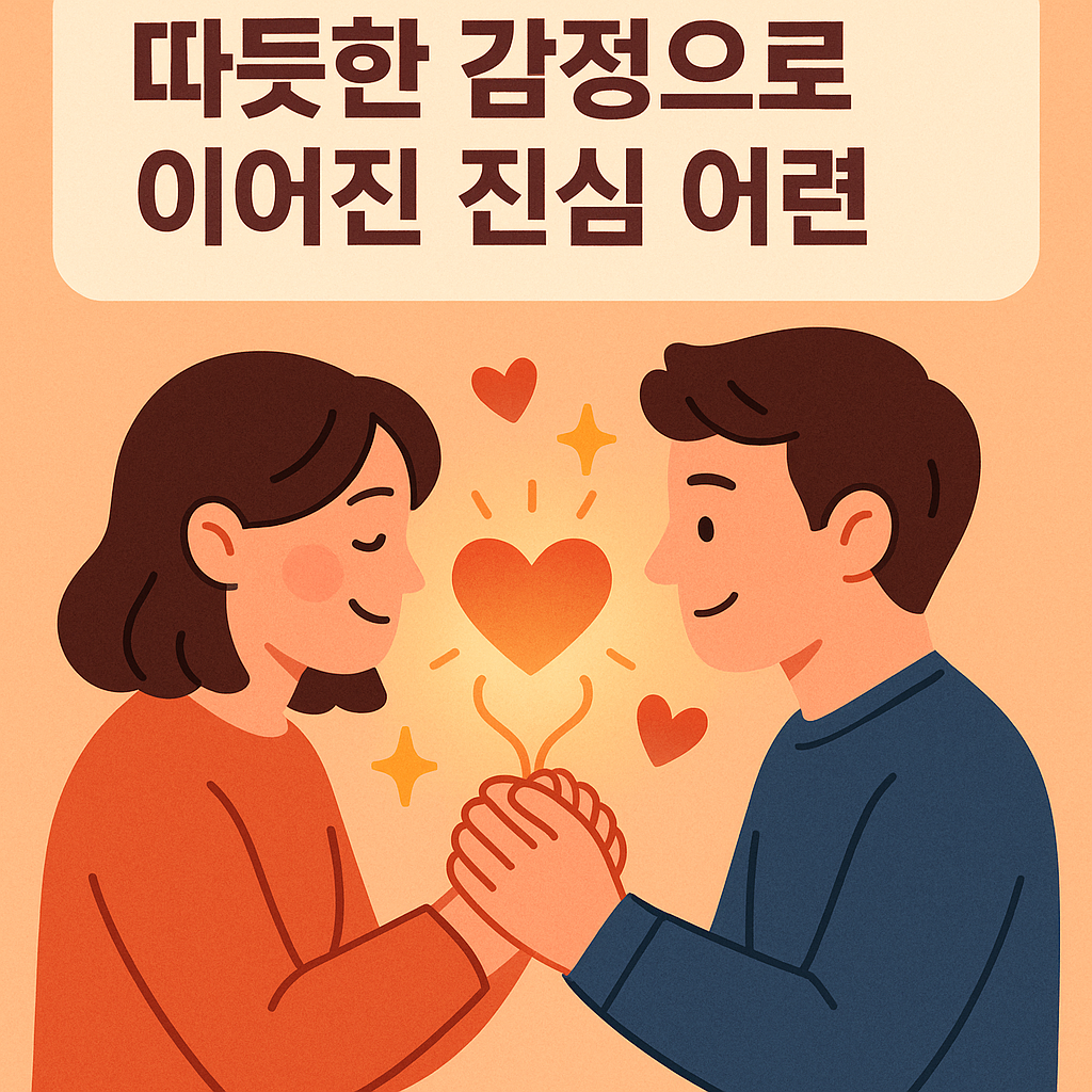 따뜻한 마음이 만드는 진짜 연결 : 남녀가 마주보며 서로의 마음을 공유하는 이미지