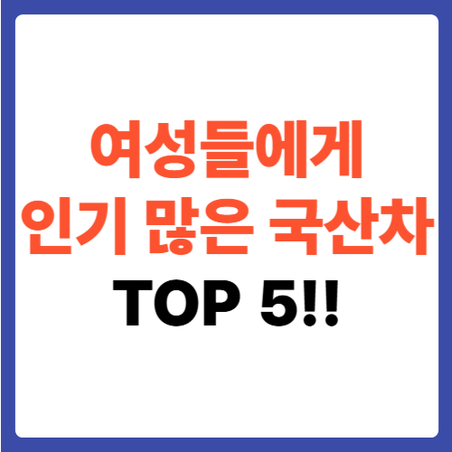 여성들에게 인기 많은 국산차 TOP 5!!