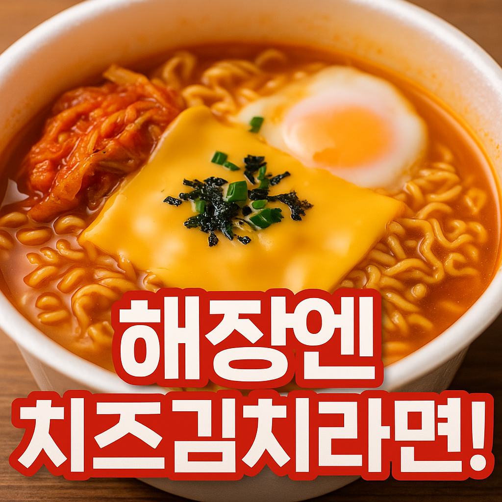 해장엔 치즈김치라면