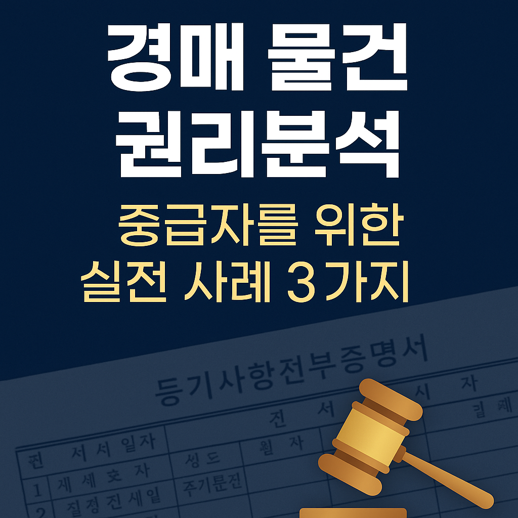 &quot;경매 물건 권리분석, 중급자를 위한 실전 사례 3가지&quot;