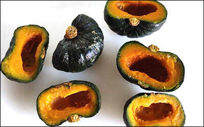 전자레인지로 찐 단호박들