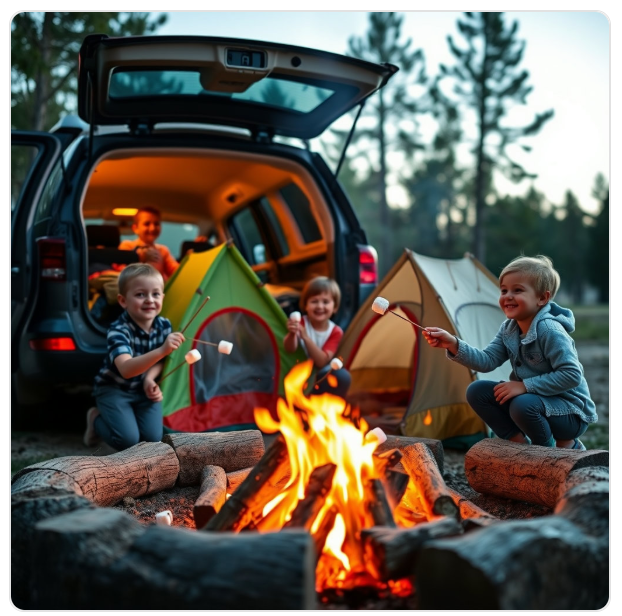가족과 함께하는 캠핑 사진