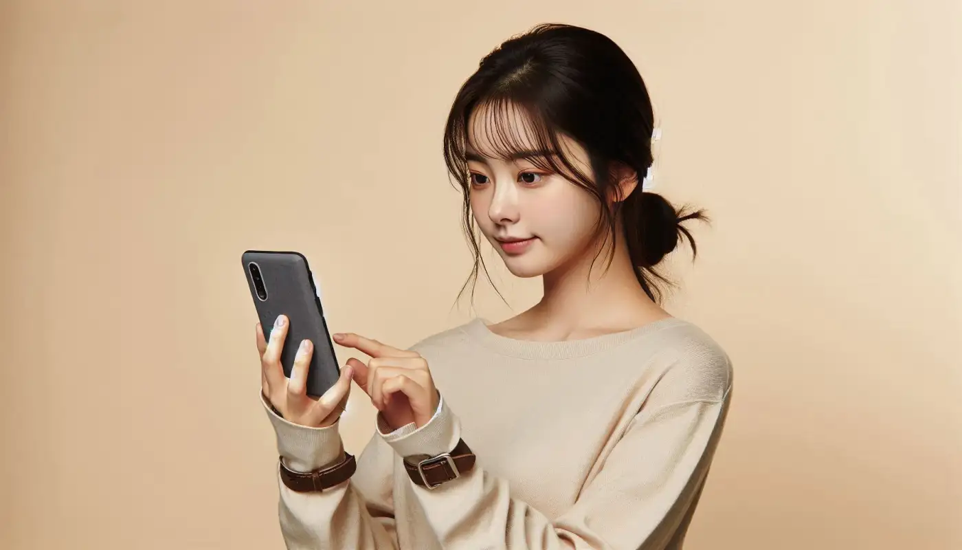 구글-ai-스피커-사용법을-알아보는-여성의-모습