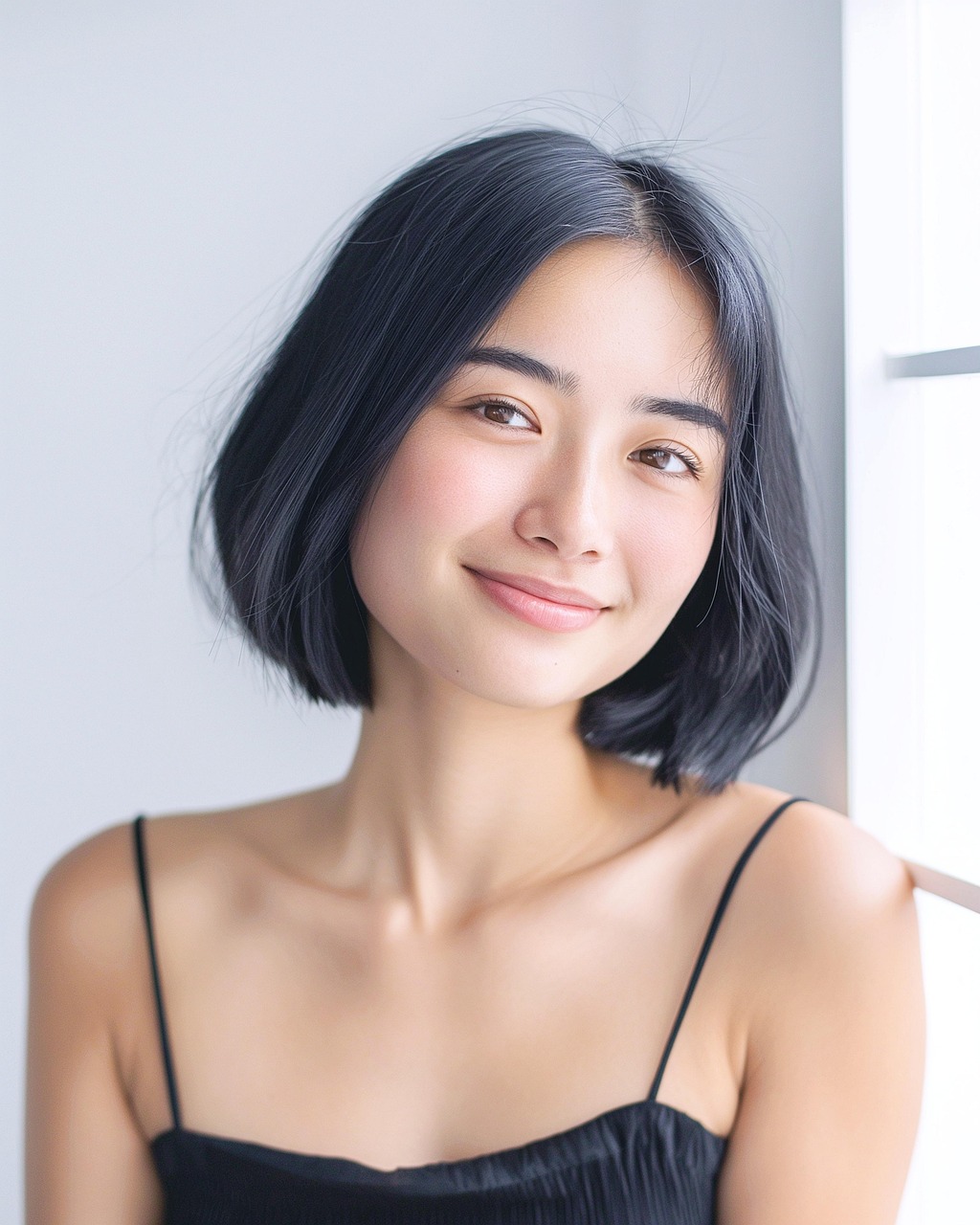 웃고있는 젊은 여성