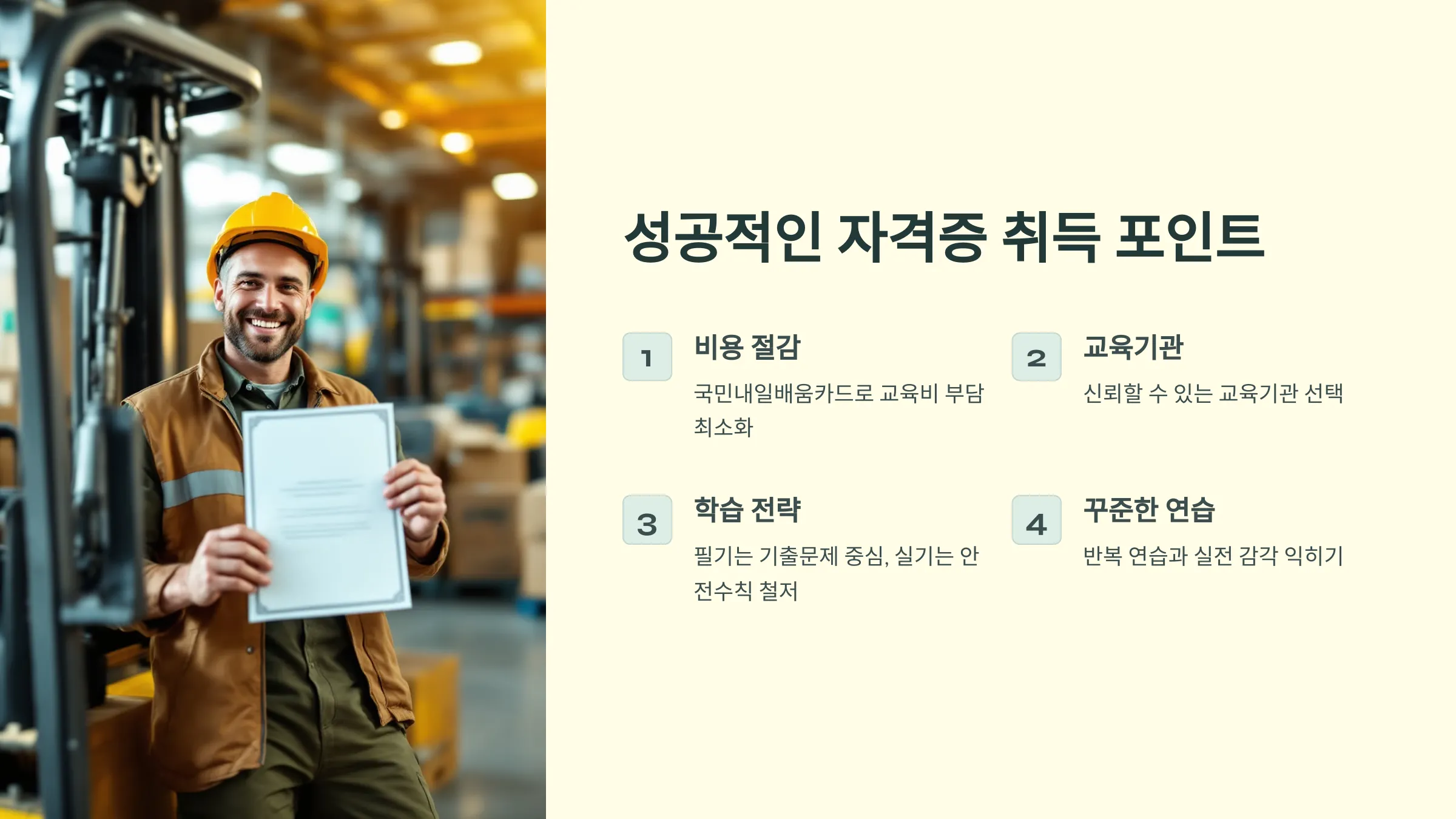 지게차 운전기능사 필기 실기 기출문제 국비지원 국민내일배움카드 시험일정 교육기관 학원