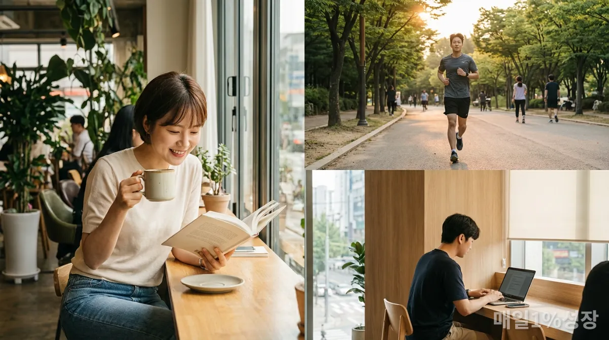 다양한 갓생 활동을 하는 한국 청년들의 모습