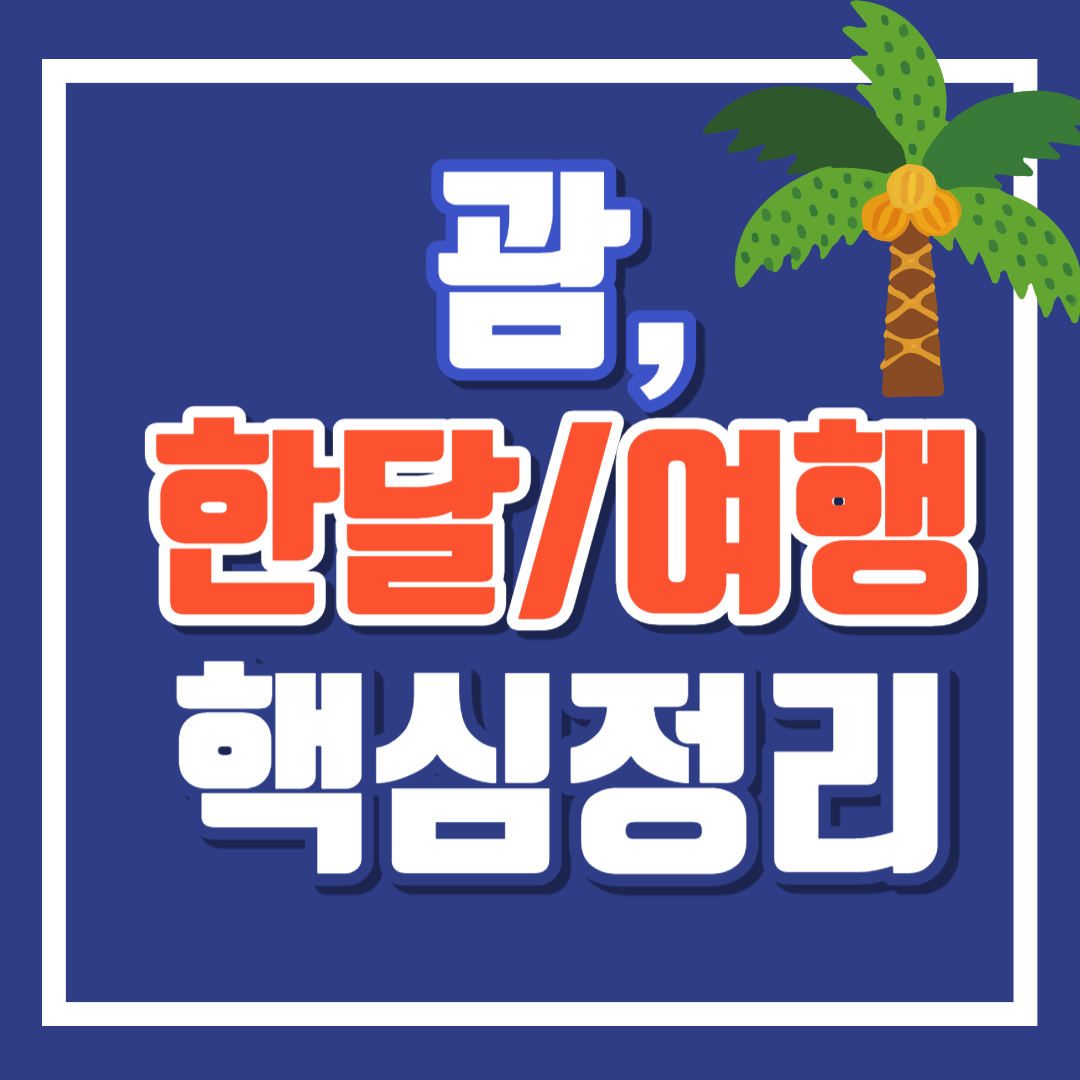 괌 여행 준비물 한달살기