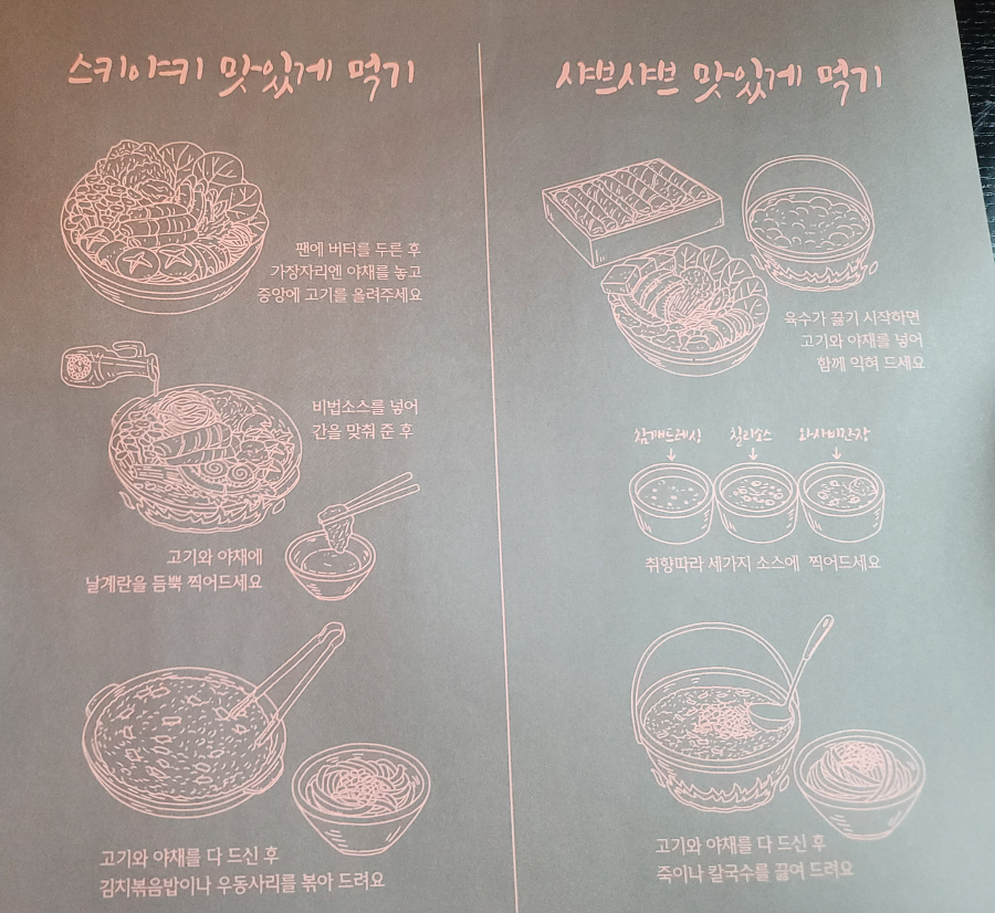 스키야키 샤브샤브 먹는 방법