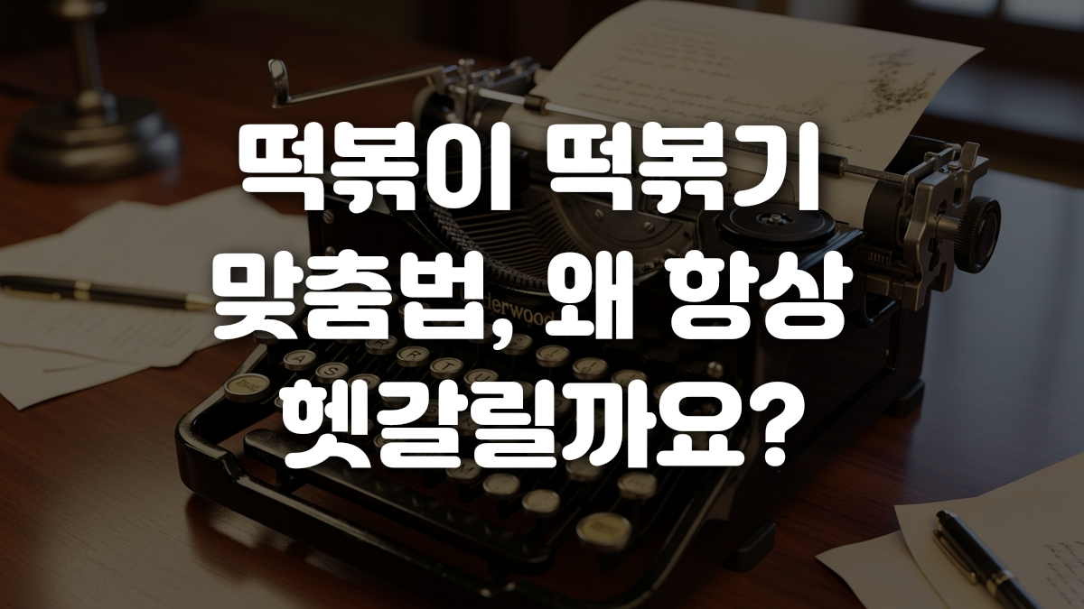 떡볶이 떡볶기 맞춤법 왜 항상 헷갈릴까요