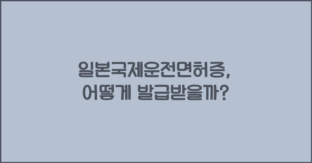 일본국제운전면허증