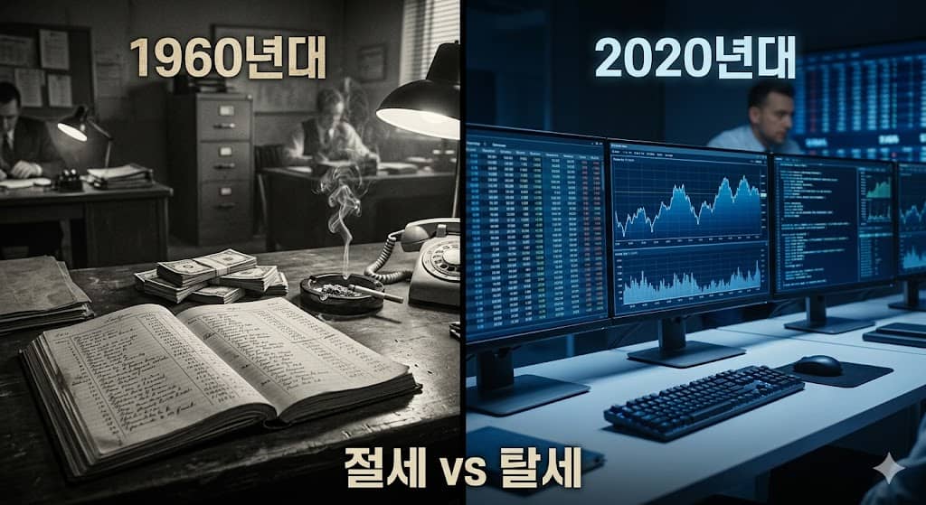 파일명: tax_evasion_history_korea_1960s_2020s_era_comparison_ongogishin.jpg
Alt: 1960년대 한국 탈세 비자금 역사 2020년대 AI 세무조사 연대별 비교 절세 탈세 경계 온고지신