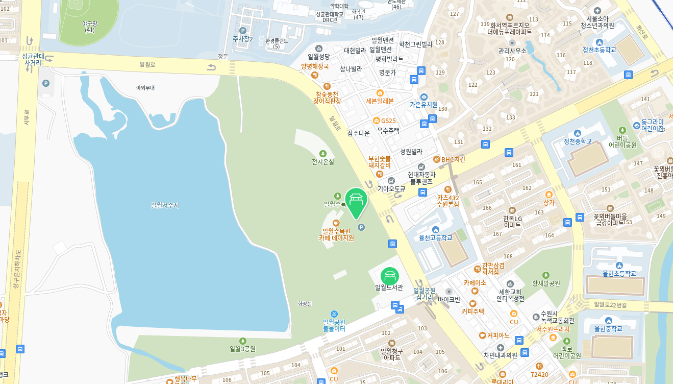 일월수목원 지도