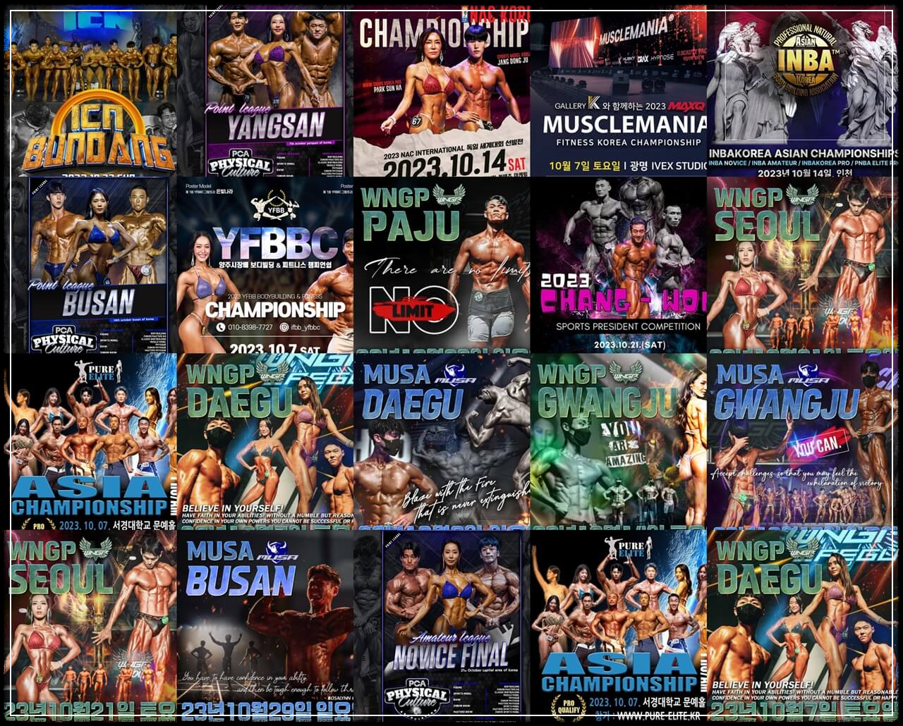10월 피트니스 대회 일정
