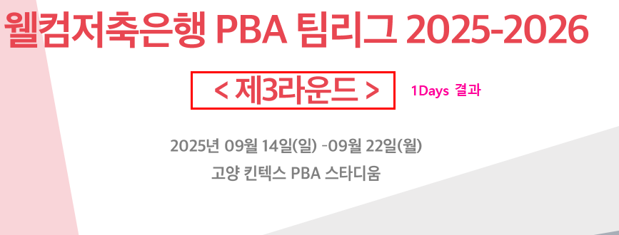 웰컴저축은행 팀리그 3라운드