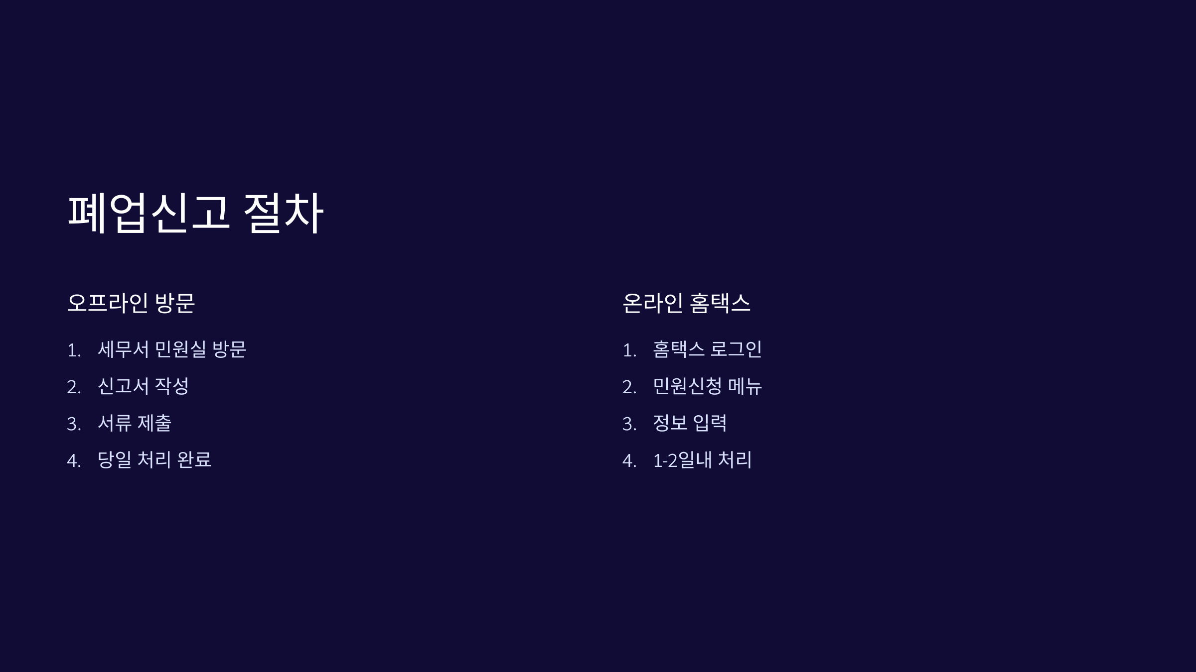 폐업신고 절차