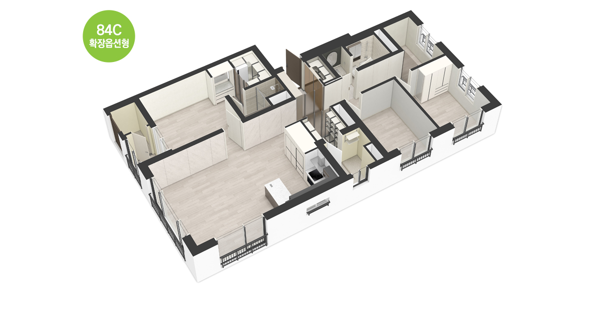 판교테크노밸리 중흥S-클래스 평면도 84C