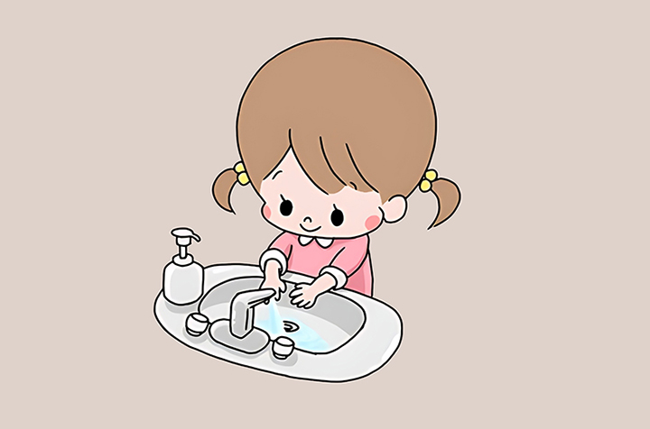 청결햐게-손을-씻는-아이