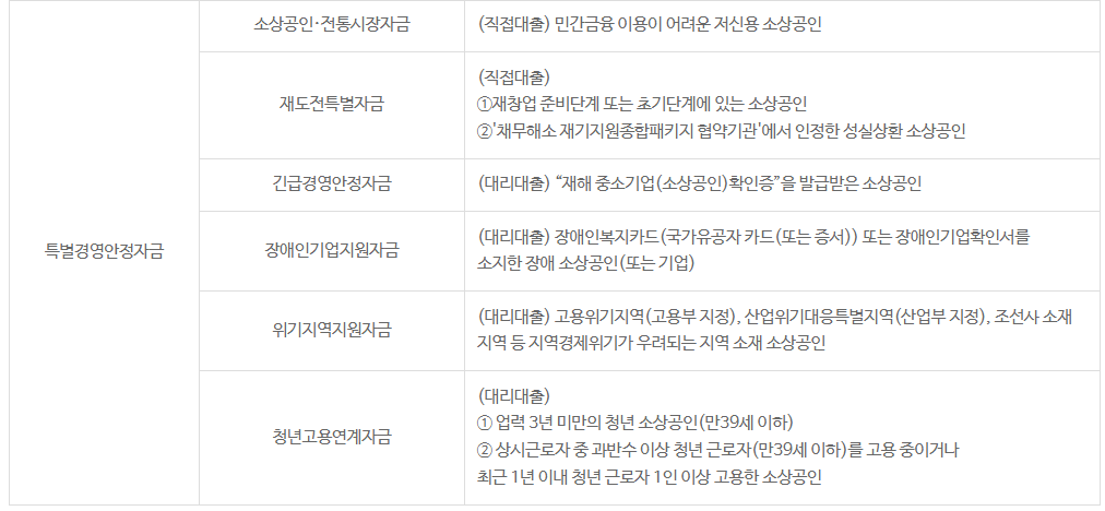 소상공인 정책자금