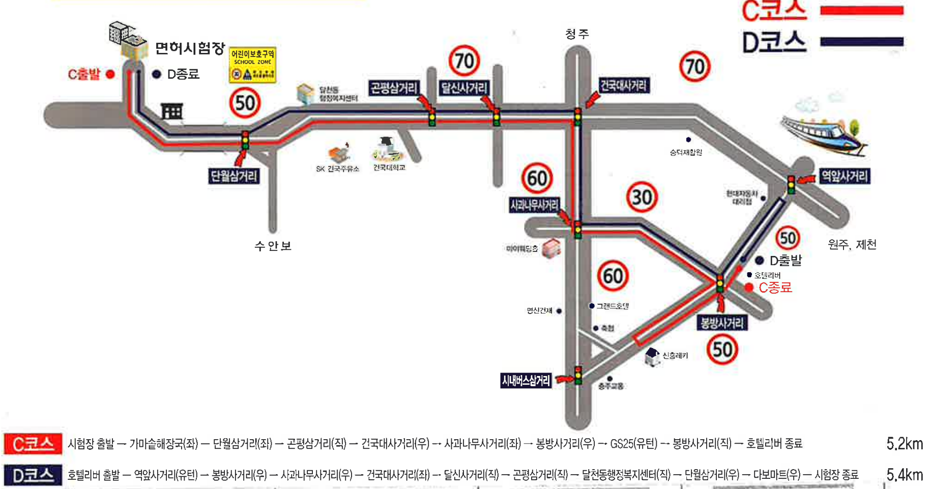 충주운전면허시험장C,D코스