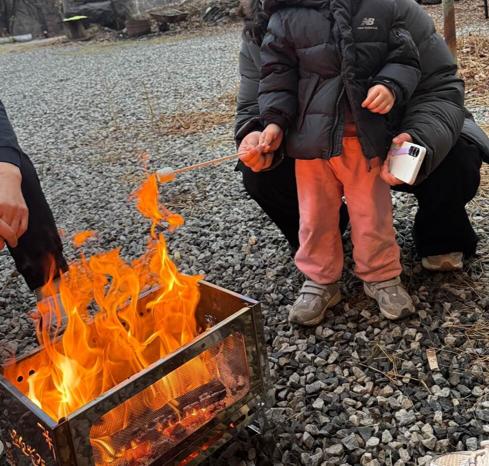 핑크마티니 화롯대 불멍 캠핑 감성