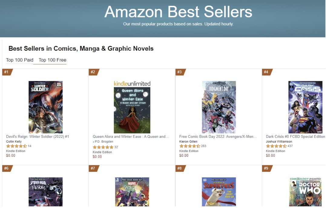 아마존 베스트셀러 홈페이지 화면