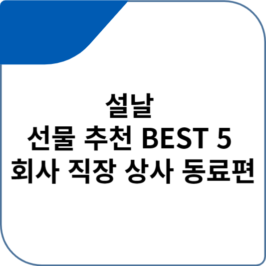 설날 선물 추천 BEST 5 회사 직장 상사 동료편