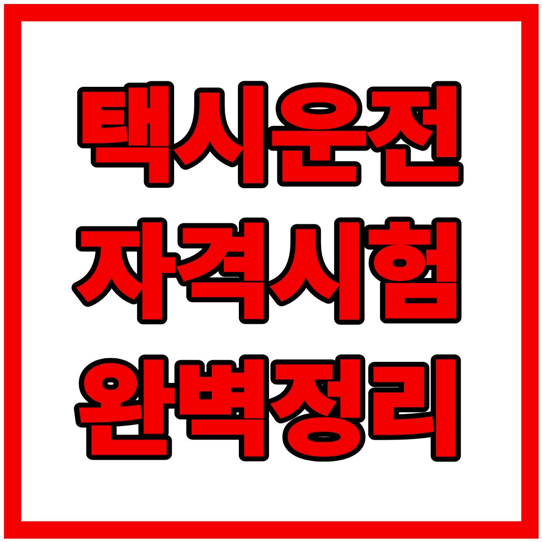 택시운전 자격시험 : 일정, 절차, 면제 조건, 합격률까지 완벽 정리