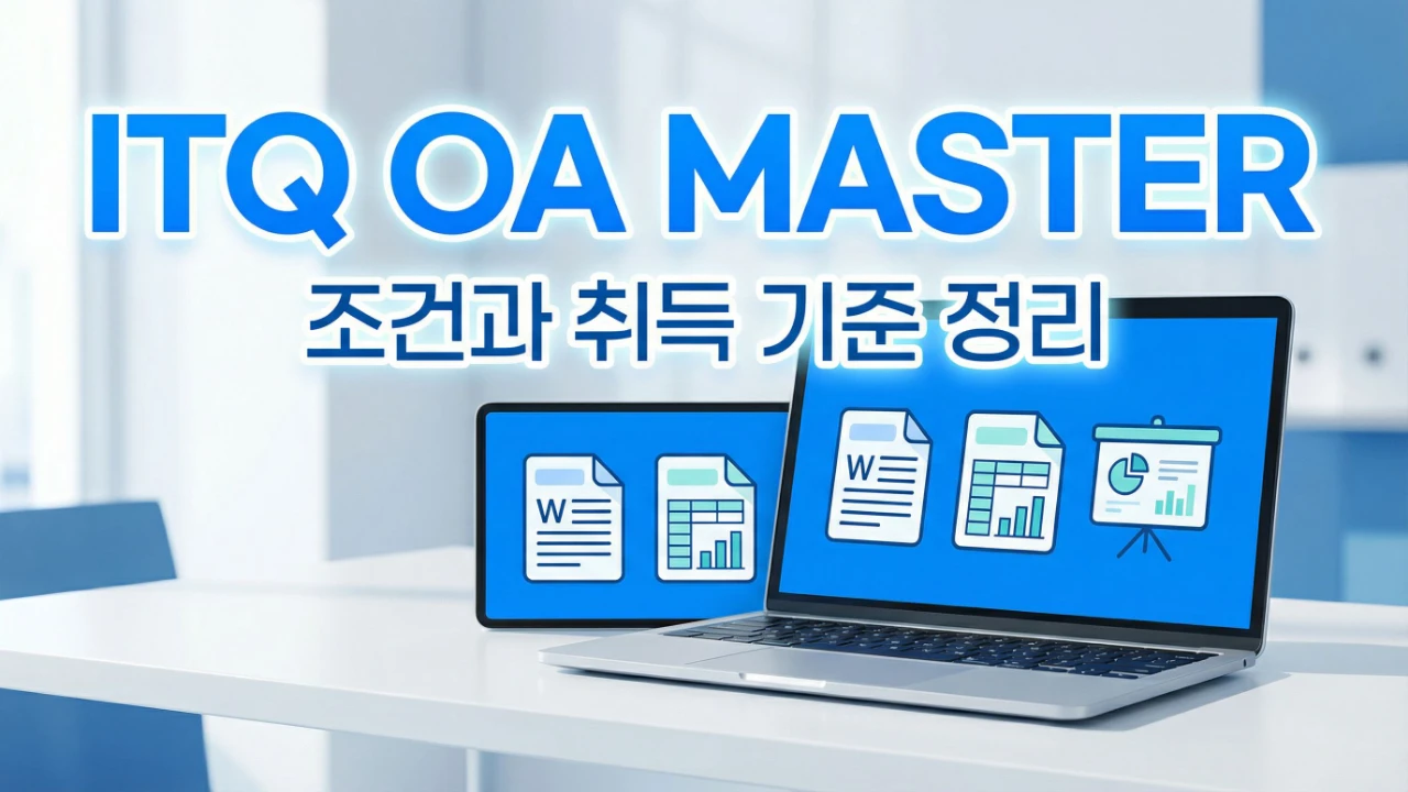ITQ OA MASTER 조건과 취득 기준을 정리한 대표이미지