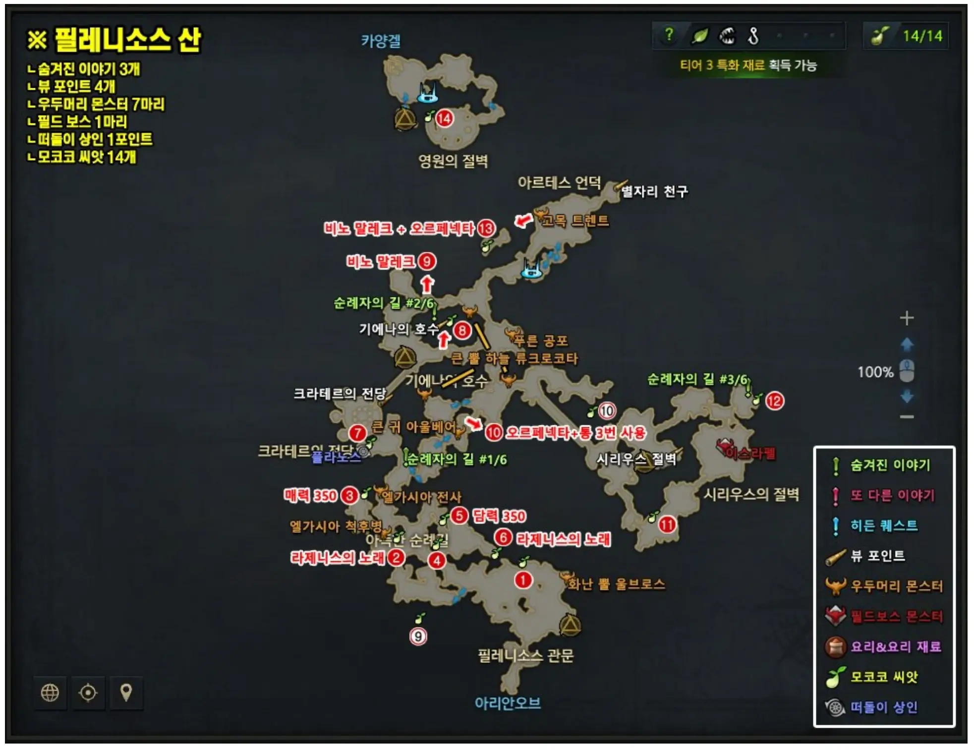 엘가시아 필레니소스 산 퀘스트