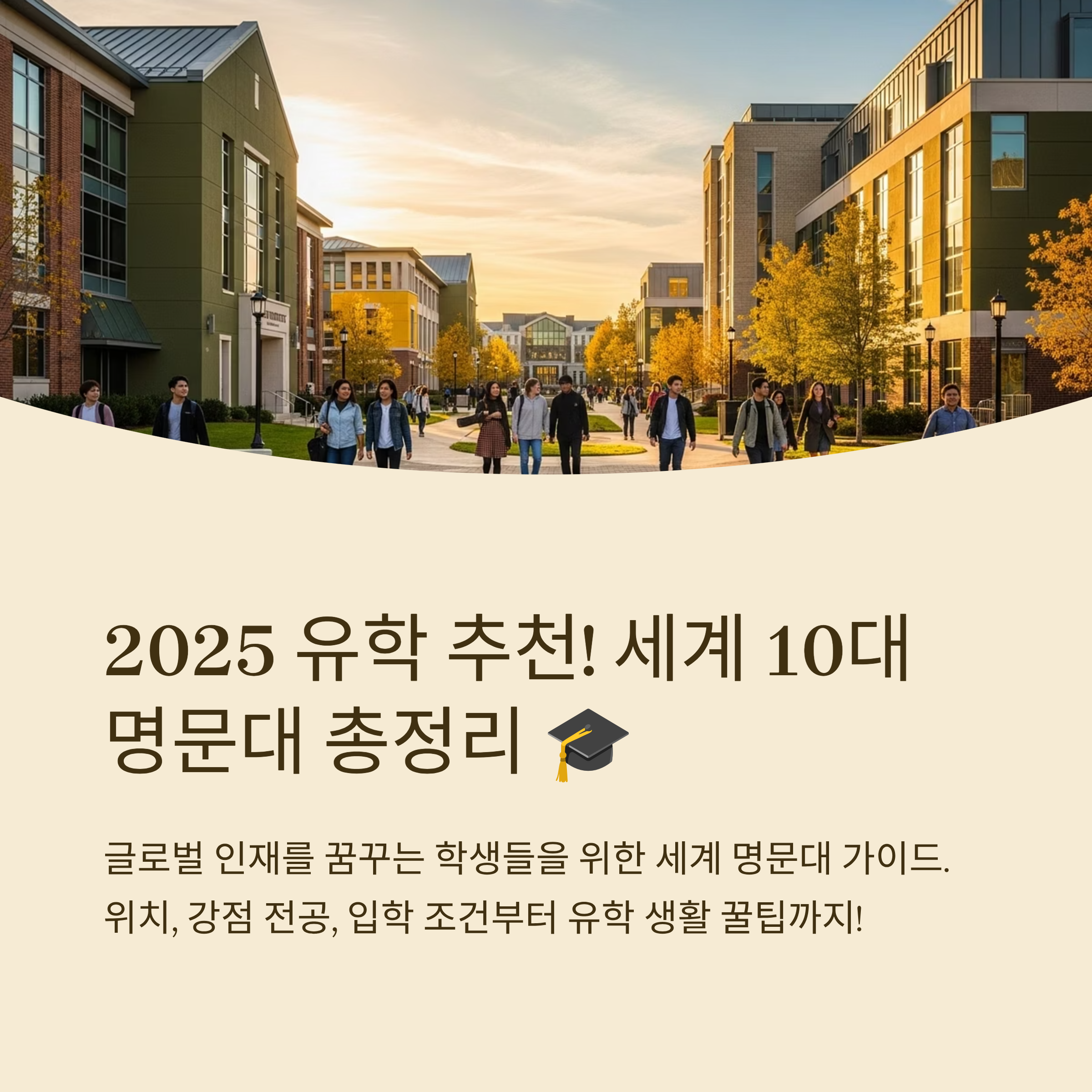 2025 유학 추천! 세계 10대 명문대 총정리