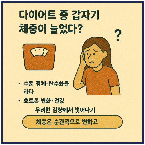다이어트 중 갑자기 체중이 늘었다? 원인과 대응법